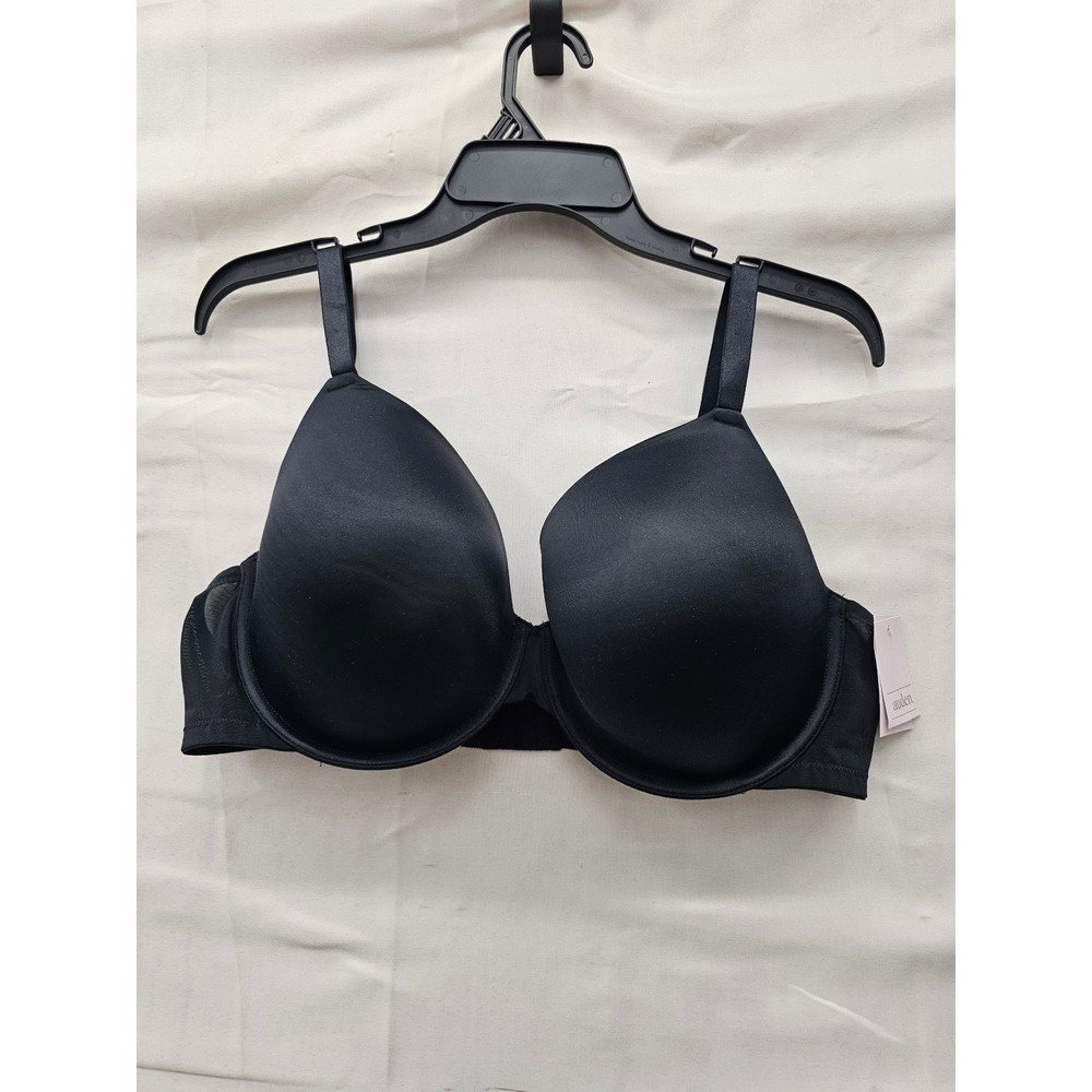 Auden Womens Lightly Lined Demi Bra Black Nylon Blend Casual Size 40DD